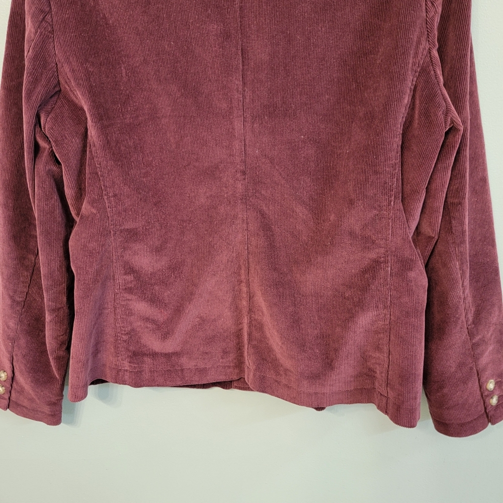 L.L. Bean Womens Deep Wine Size 18 Classic Corduroy Farmhouse Country Jacket‎ - Picture 11 of 12